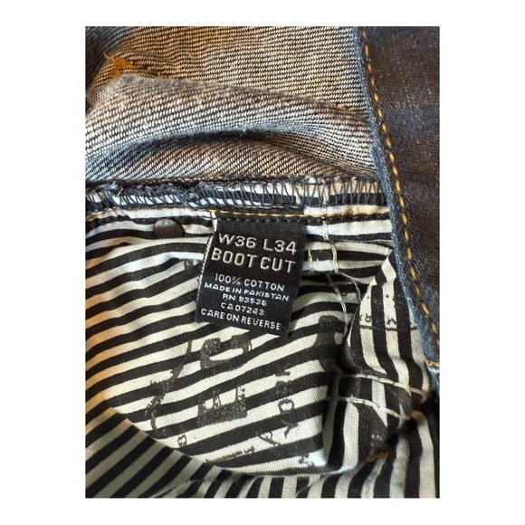 Marc Ecko Jeans Mens Boot 36X34 Cut N Sew Denim Boot Cut Thick Stitch - Picture 5 of 10